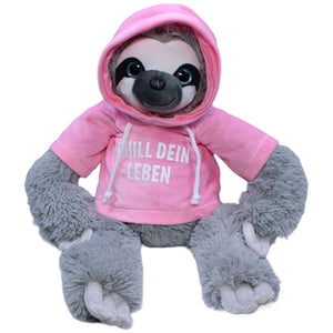 1235750 Flos Toys XL Faultier mit " Chill dein Leben" Pullover Kuscheltier Kumpel Leo Gebraucht Glubschi Hund