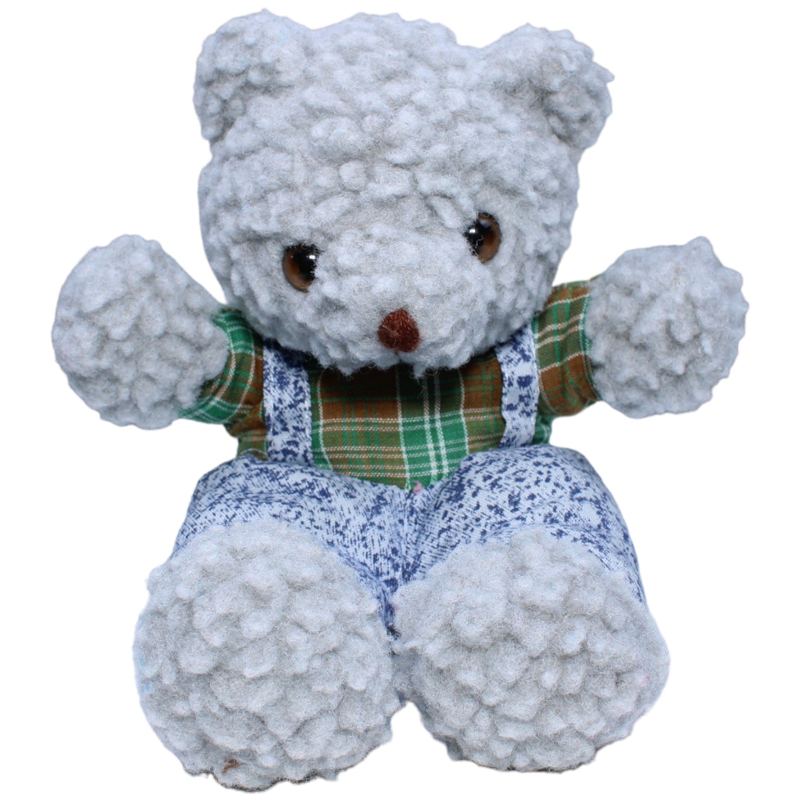 1235759 Hach Kuscheliger Teddybär mit Latzhose, grau Kuscheltier Kumpel Leo Bär Gebraucht Teddy