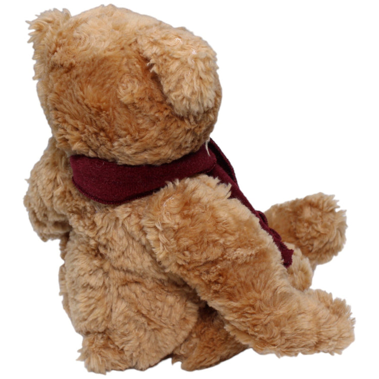 1235807 Douglas Douglas Teddybär mit weinrotem Schal, sitzend Kuscheltier Kumpel Leo Bär Gebraucht