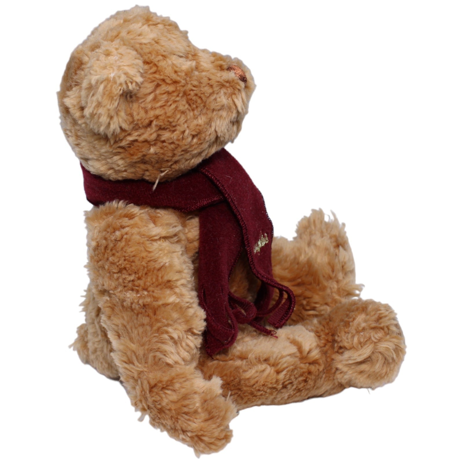 1235807 Douglas Douglas Teddybär mit weinrotem Schal, sitzend Kuscheltier Kumpel Leo Bär Gebraucht