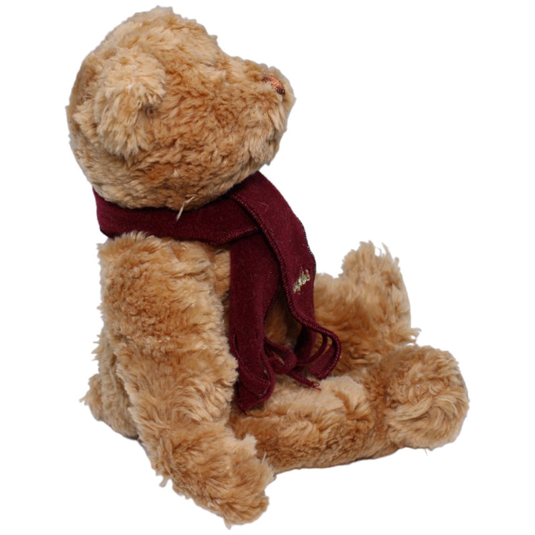 1235807 Douglas Douglas Teddybär mit weinrotem Schal, sitzend Kuscheltier Kumpel Leo Bär Gebraucht