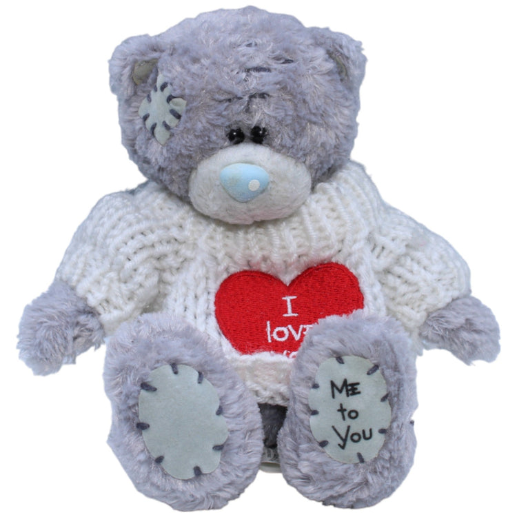 1235830 Carte Blanche Me to You Teddy mit Pullover " I love you ", grau Kuscheltier Kumpel Leo Bär Gebraucht Teddybär