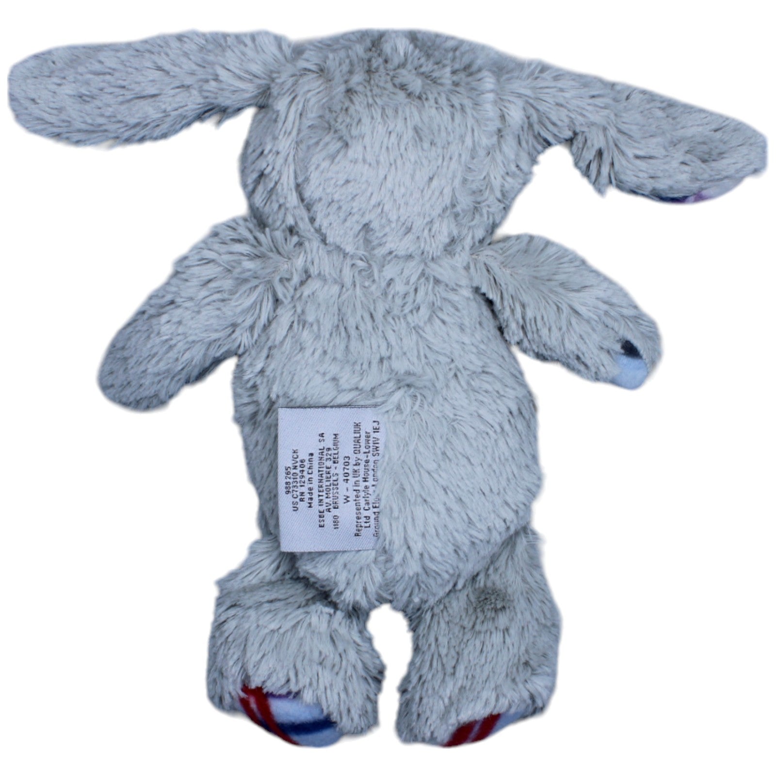 1235851 Esbe International Schlenker - Hase mit karierten Ohren, grau Kuscheltier Kumpel Leo Gebraucht Kaninchen Osterhase