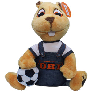 1235892 Euromate Maskottchen, OBI Fußball - Biber Kuscheltier Kumpel Leo neu