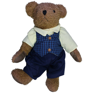 1235937 Eduscho Großer Vintage Teddybär mit beweglichen Gliedern & Klamotten Kuscheltier Kumpel Leo Gebraucht