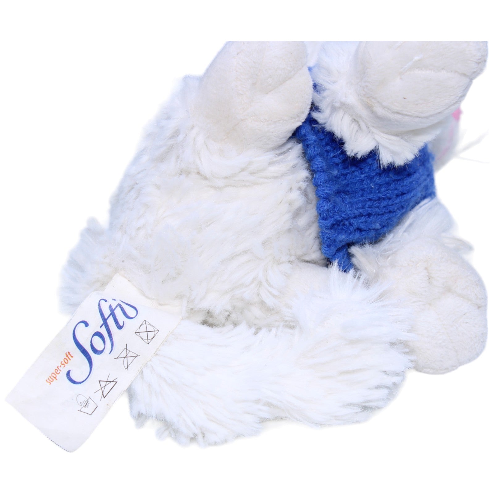 1235961 Softis Katze mit blauer Pullunder, sitzend Kuscheltier Kumpel Leo Gebraucht