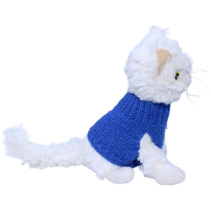 1235961 Softis Katze mit blauer Pullunder, sitzend Kuscheltier Kumpel Leo Gebraucht