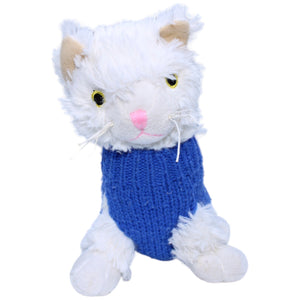 1235961 Softis Katze mit blauer Pullunder, sitzend Kuscheltier Kumpel Leo Gebraucht