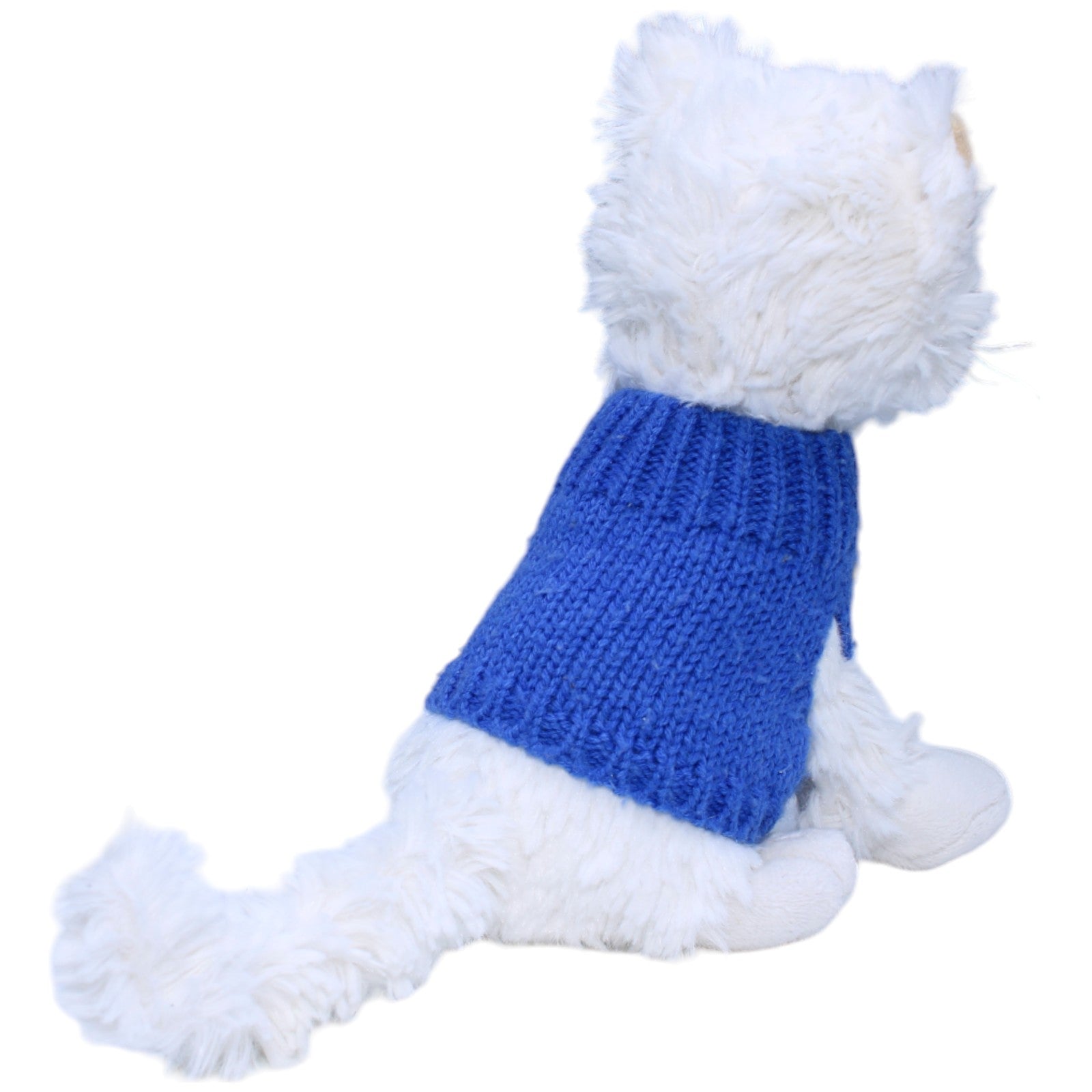 1235961 Softis Katze mit blauer Pullunder, sitzend Kuscheltier Kumpel Leo Gebraucht