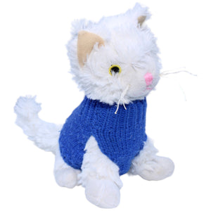 1235961 Softis Katze mit blauer Pullunder, sitzend Kuscheltier Kumpel Leo Gebraucht