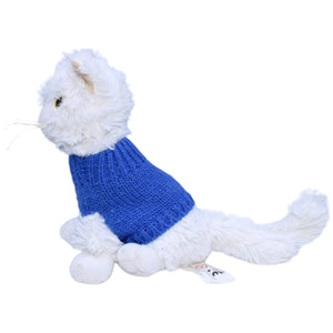 1235961 Softis Katze mit blauer Pullunder, sitzend Kuscheltier Kumpel Leo Gebraucht