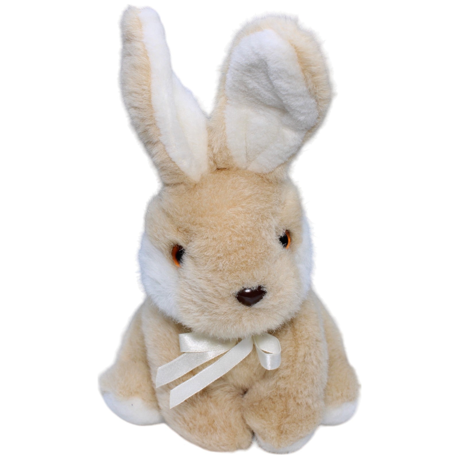 1235966 Heunec Hase mit weißer Schleife, sitzend Kuscheltier Kumpel Leo Gebraucht Kaninchen