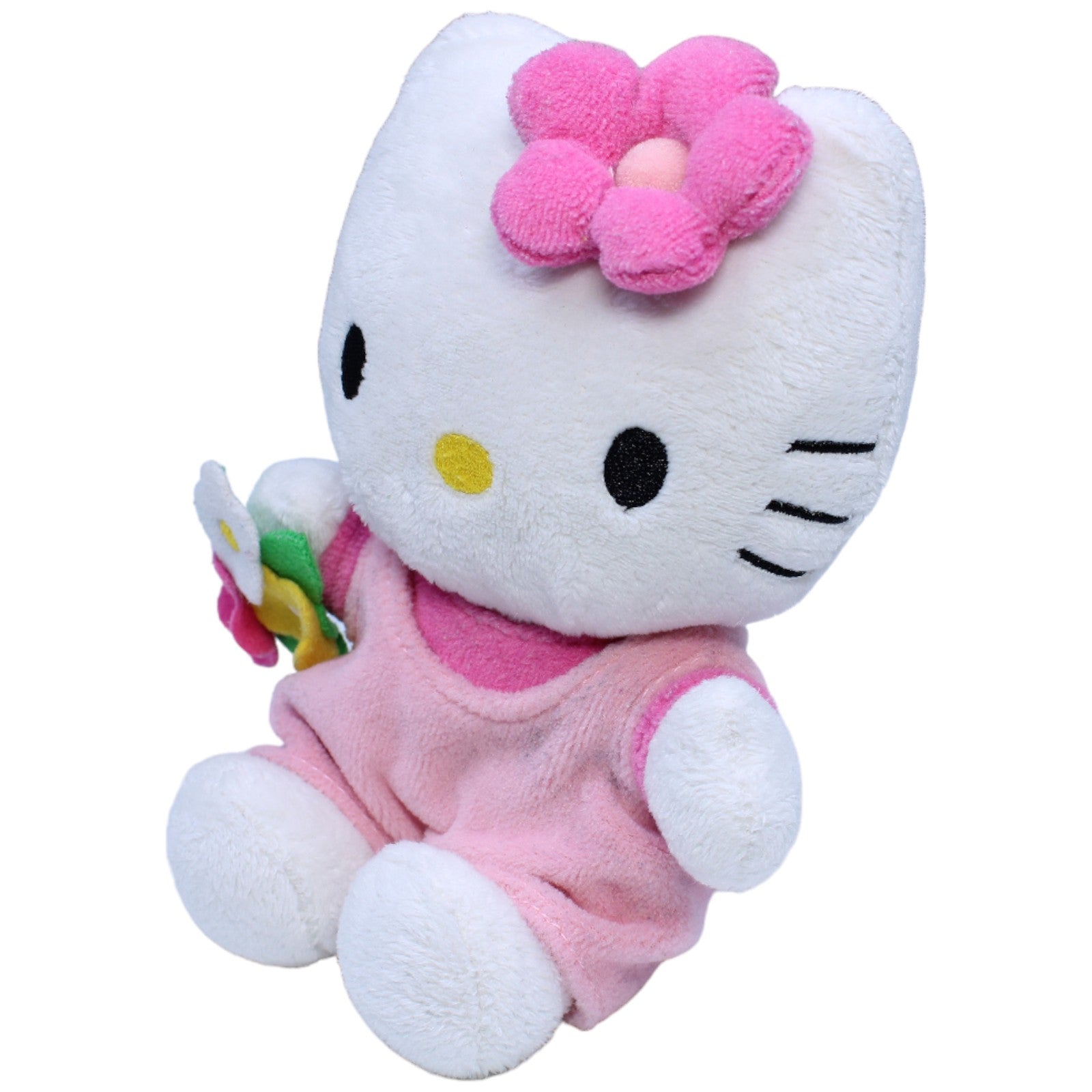 1236037 Sanrio Hello Kitty mit Blumenkleid Kuscheltier Kumpel Leo Gebraucht Katze