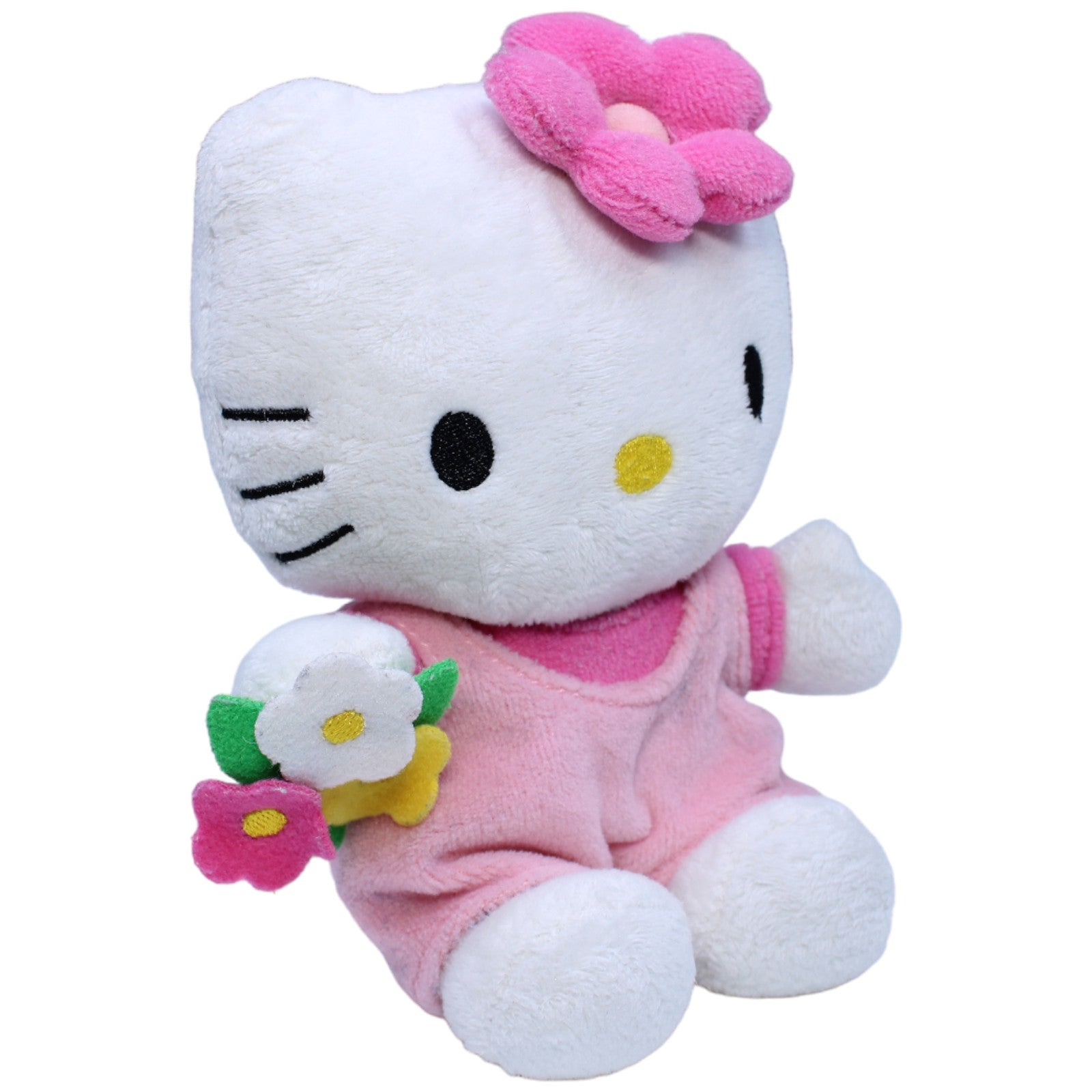 1236037 Sanrio Hello Kitty mit Blumenkleid Kuscheltier Kumpel Leo Gebraucht Katze