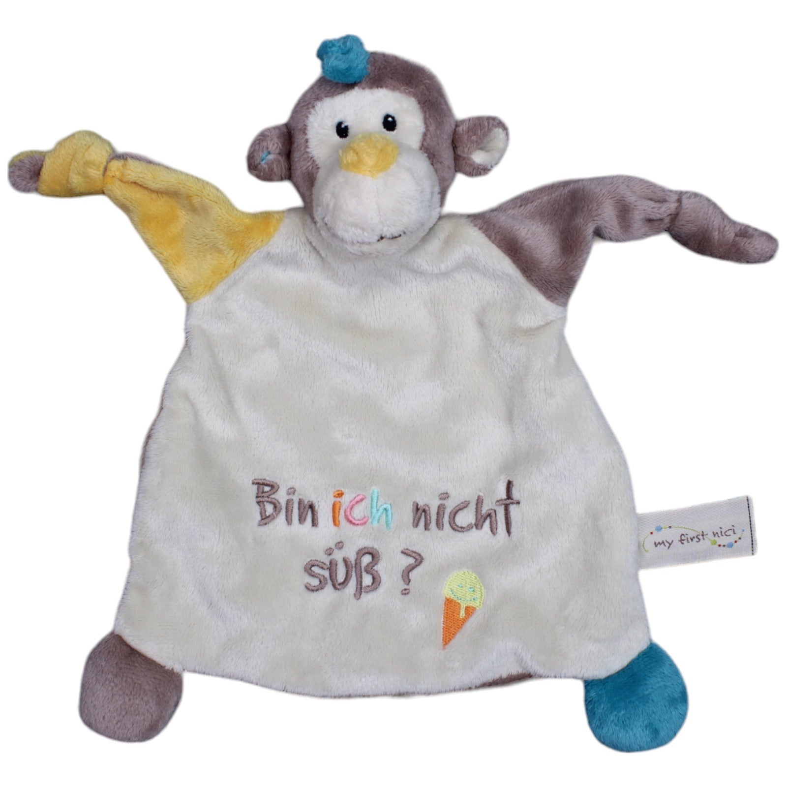 1236106 NICI My first NICI Schmusetuch, Affe "Bin ich nicht süß?" Schmusetuch Kumpel Leo Gebraucht Knuddeltuch Kuscheltuch