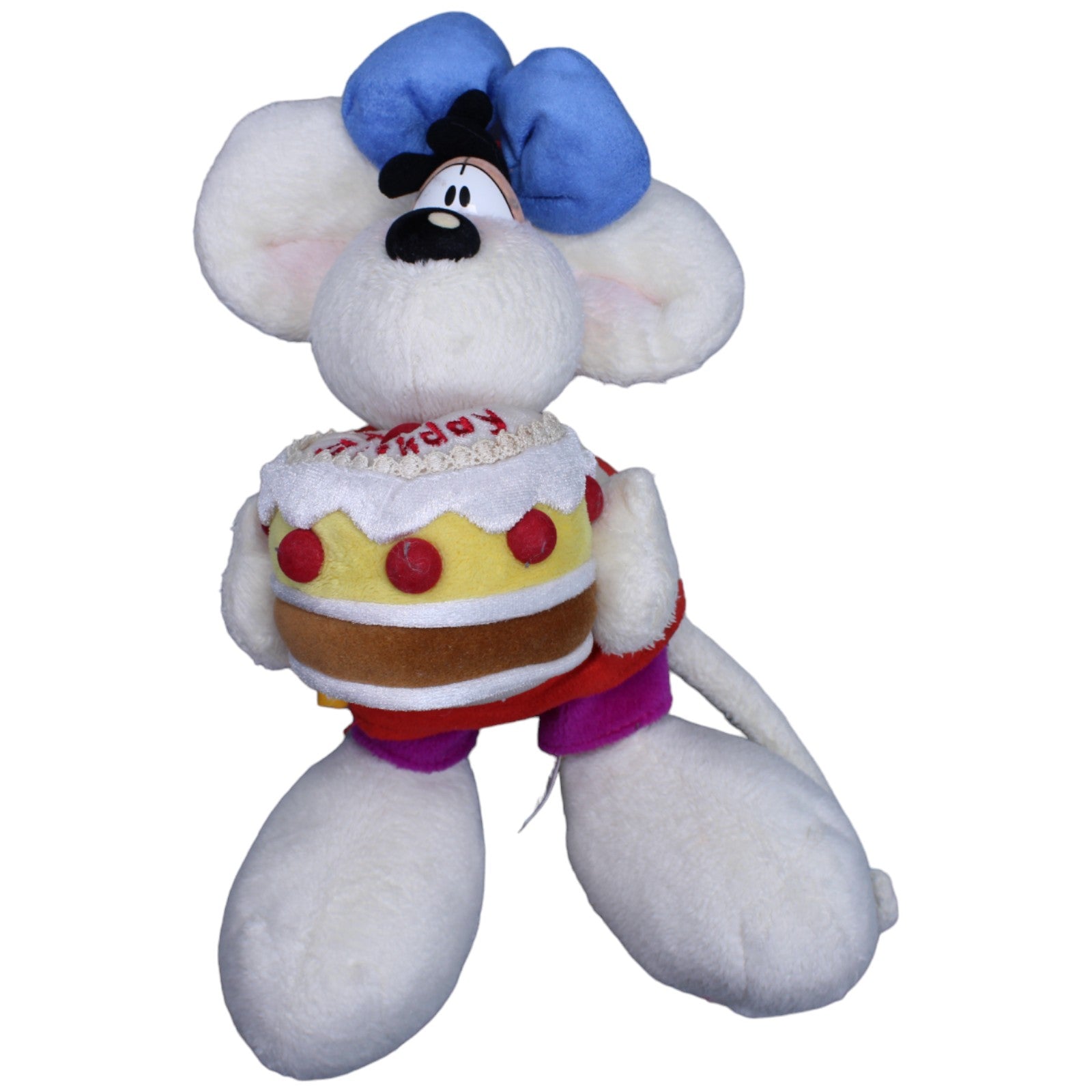 1236113 Depesche Diddlina mit Torte "Happy Birthday" Kuscheltier Kumpel Leo Diddl Gebraucht Vintage