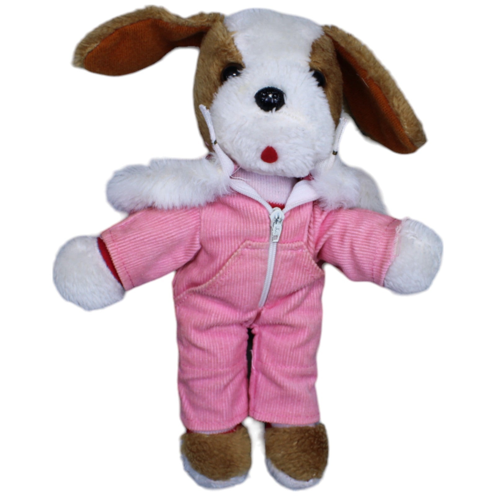 1236199 Unbekannt Vintage Hund mit rosa Schneeanzug Kuscheltier Kumpel Leo Gebraucht