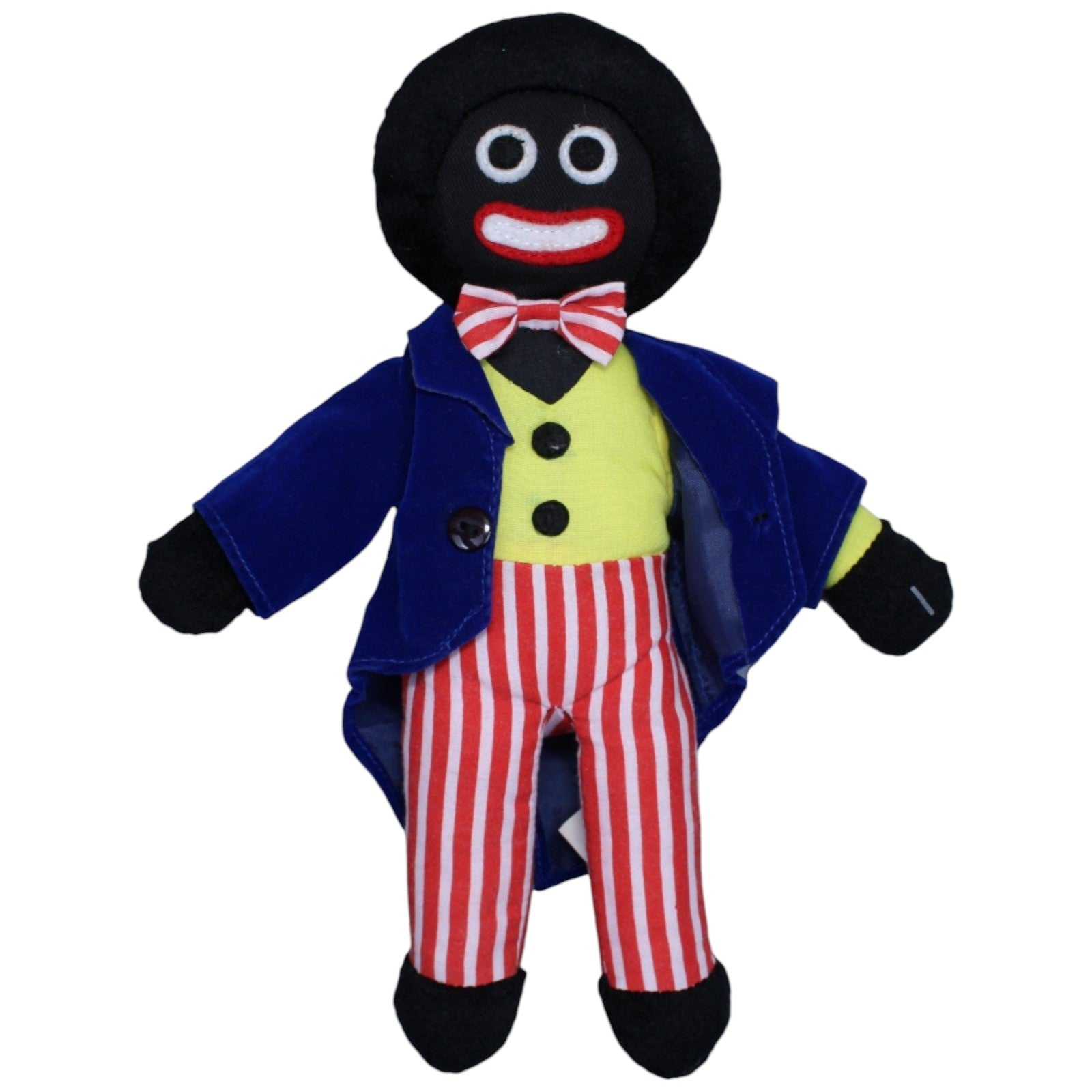 1236249 D.S. Nicholass Golly Rag Doll mit blauem Frack Puppe Kumpel Leo Gebraucht Golliwog Puppe