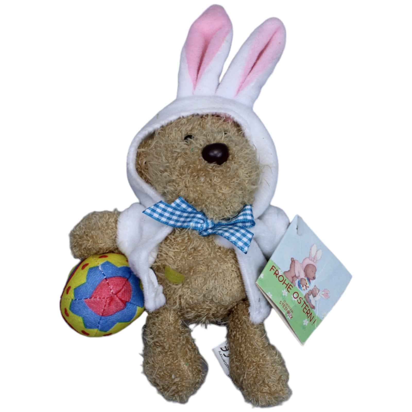 1236309 BB Direkt W. Steinbeck, Teddybär mit Hasenohren - Jacke und Osterei Kuscheltier Kumpel Leo Bär Hase neu