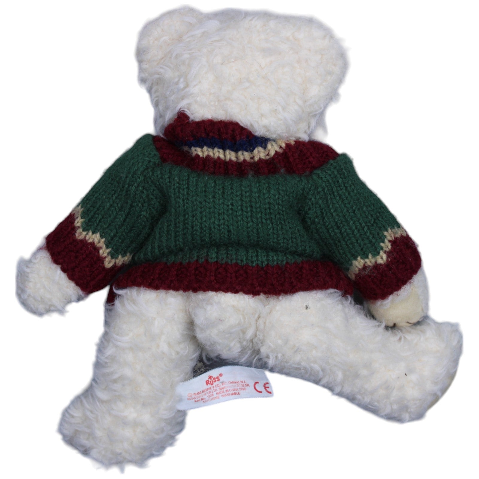 1236335 Russ Berrie Teddybär mit Weihnachtspullover, Schneeflocke Kuscheltier Kumpel Leo Bär Gebraucht Teddy