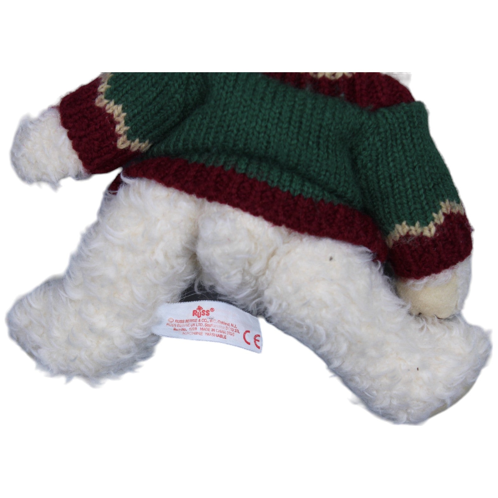 1236335 Russ Berrie Teddybär mit Weihnachtspullover, Schneeflocke Kuscheltier Kumpel Leo Bär Gebraucht Teddy