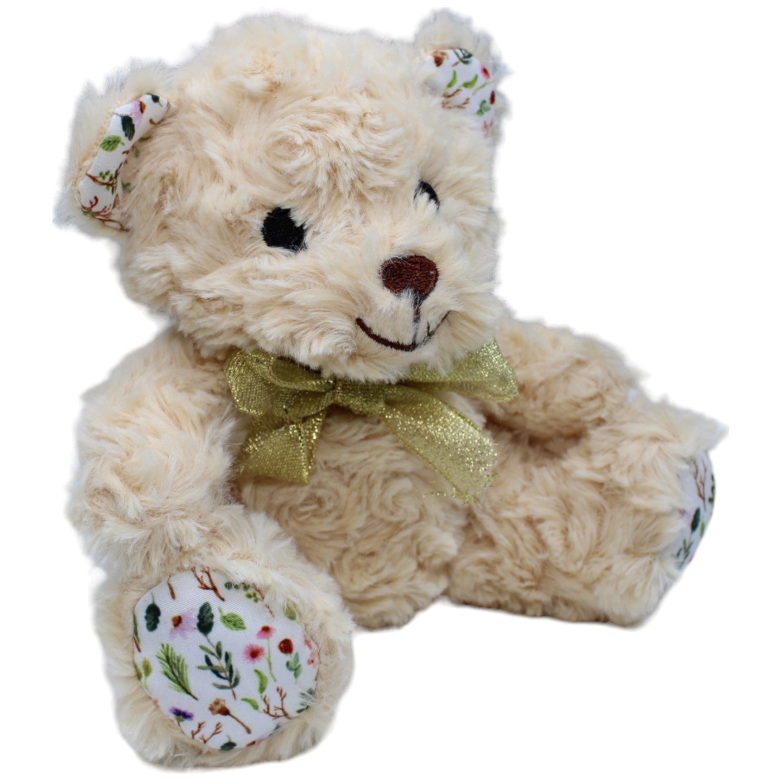 1236412 PLDZ Süßer Teddybär mit Blumen an Ohren und Füßen Kuscheltier Kumpel Leo Bär Gebraucht Teddy