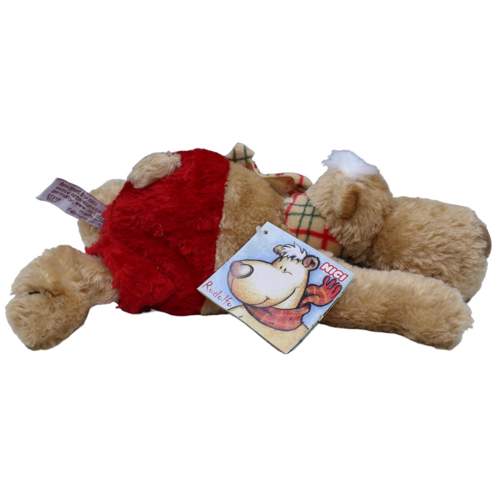 1236420 NICI Vintage Winter - Bär Rudolfo, liegend Kuscheltier Kumpel Leo Bär neu Teddy