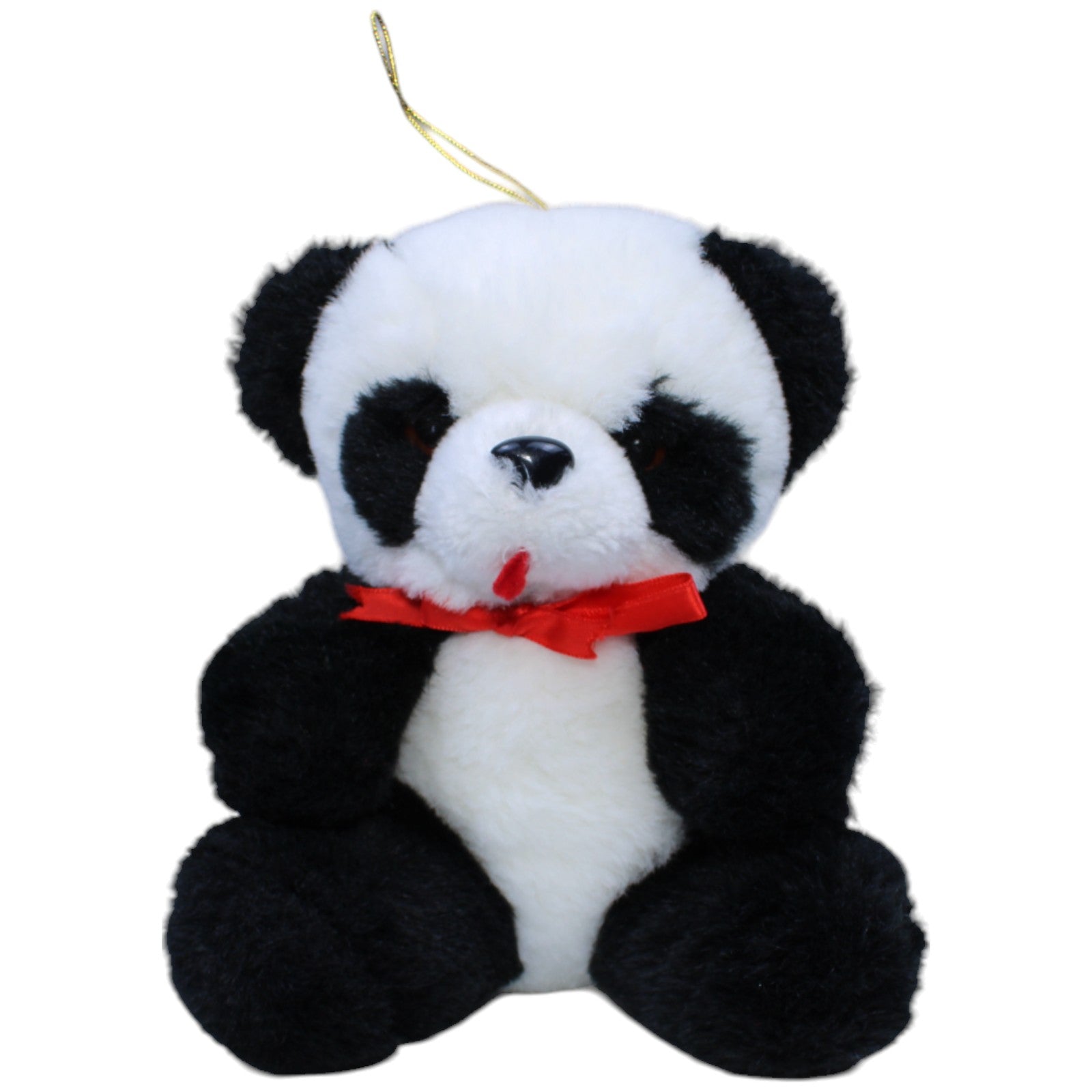 1236423 EBRA - GmbH Vintage Panda Bär mit roter Schleife Kuscheltier Kumpel Leo Bär Gebraucht Teddy