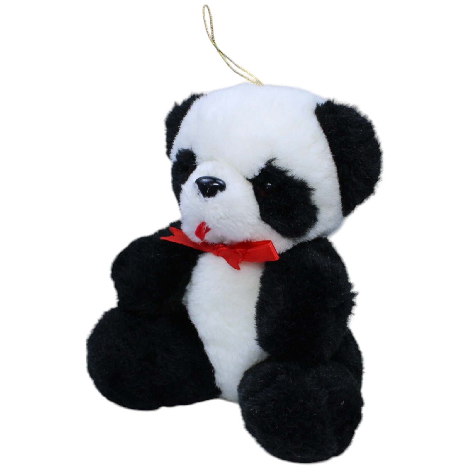 1236423 EBRA - GmbH Vintage Panda Bär mit roter Schleife Kuscheltier Kumpel Leo Bär Gebraucht Teddy