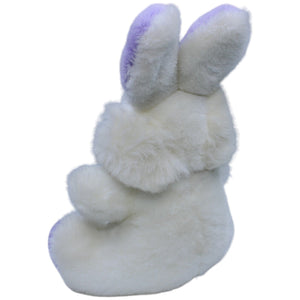 1236463 DAN - DEE INTERNATIONAL LIMITED Weißer Hase mit Schmetterling und lila Ohren Kuscheltier Kumpel Leo Gebraucht Kaninchen Osterhase