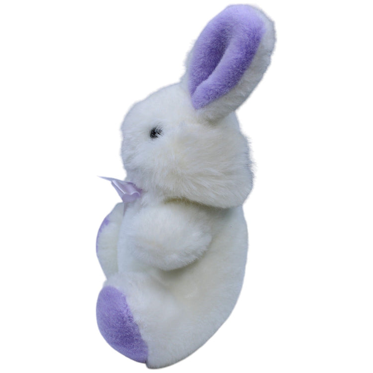 1236463 DAN - DEE INTERNATIONAL LIMITED Weißer Hase mit Schmetterling und lila Ohren Kuscheltier Kumpel Leo Gebraucht Kaninchen Osterhase