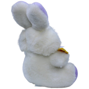 1236463 DAN - DEE INTERNATIONAL LIMITED Weißer Hase mit Schmetterling und lila Ohren Kuscheltier Kumpel Leo Gebraucht Kaninchen Osterhase