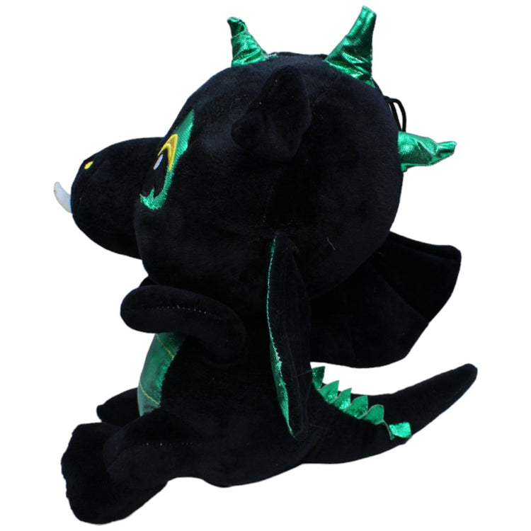 1236465 FLOTI Flos Toys, Süßer Drache schwarz - grün Kuscheltier Kumpel Leo Gebraucht Märchen