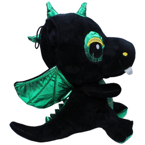 1236465 FLOTI Flos Toys, Süßer Drache schwarz - grün Kuscheltier Kumpel Leo Gebraucht Märchen