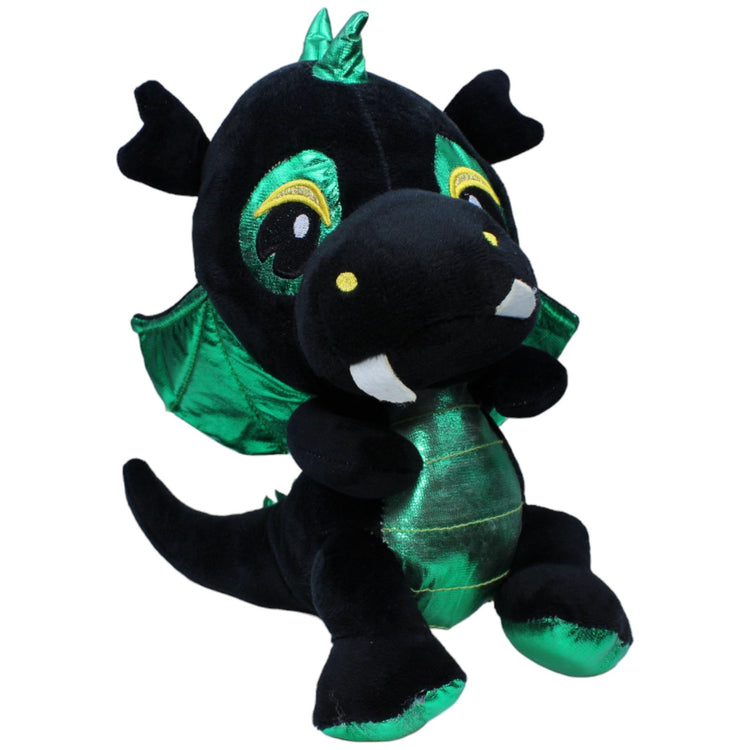 1236465 FLOTI Flos Toys, Süßer Drache schwarz - grün Kuscheltier Kumpel Leo Gebraucht Märchen