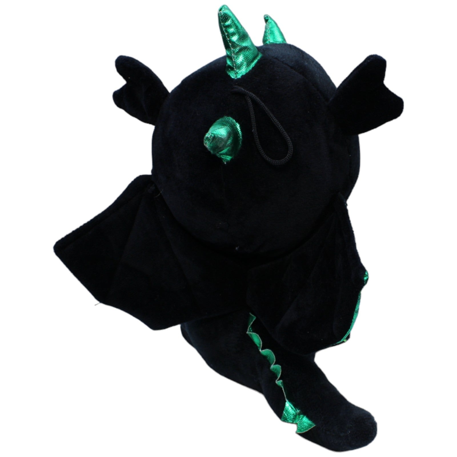 1236465 FLOTI Flos Toys, Süßer Drache schwarz - grün Kuscheltier Kumpel Leo Gebraucht Märchen