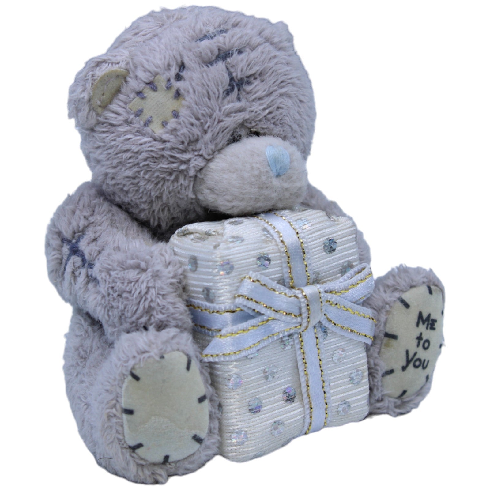 1236471 Carte Blanche Me to You grauer Teddy mit Geschenk, mini Kuscheltier Kumpel Leo Bär Gebraucht Teddybär