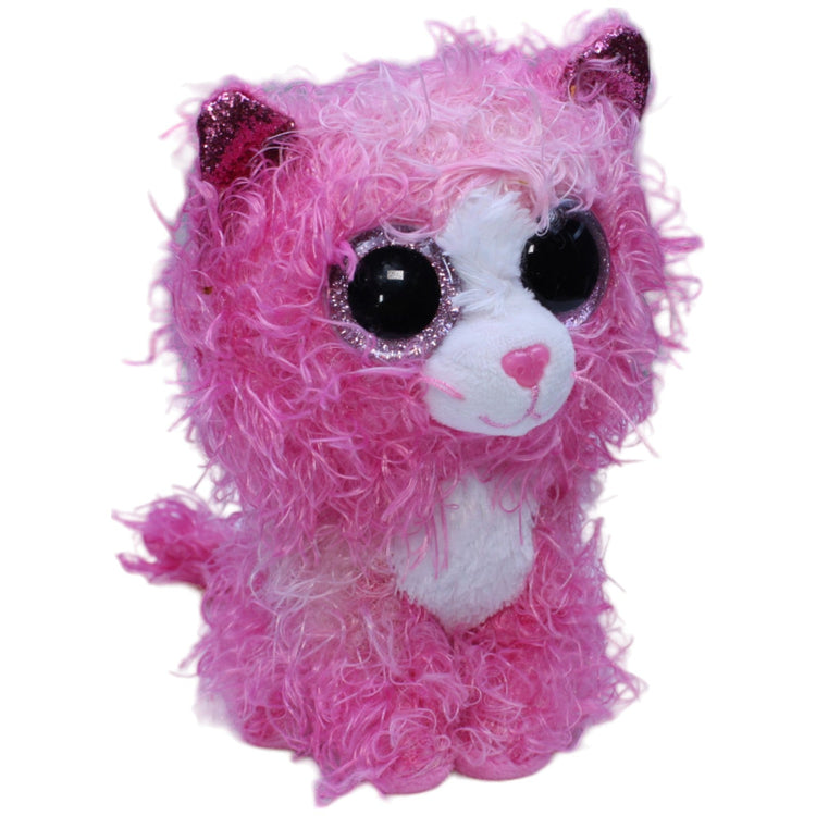 1236501 TY Wuschelige Katze Reagan, pink Kuscheltier Kumpel Leo Gebraucht Glubschi