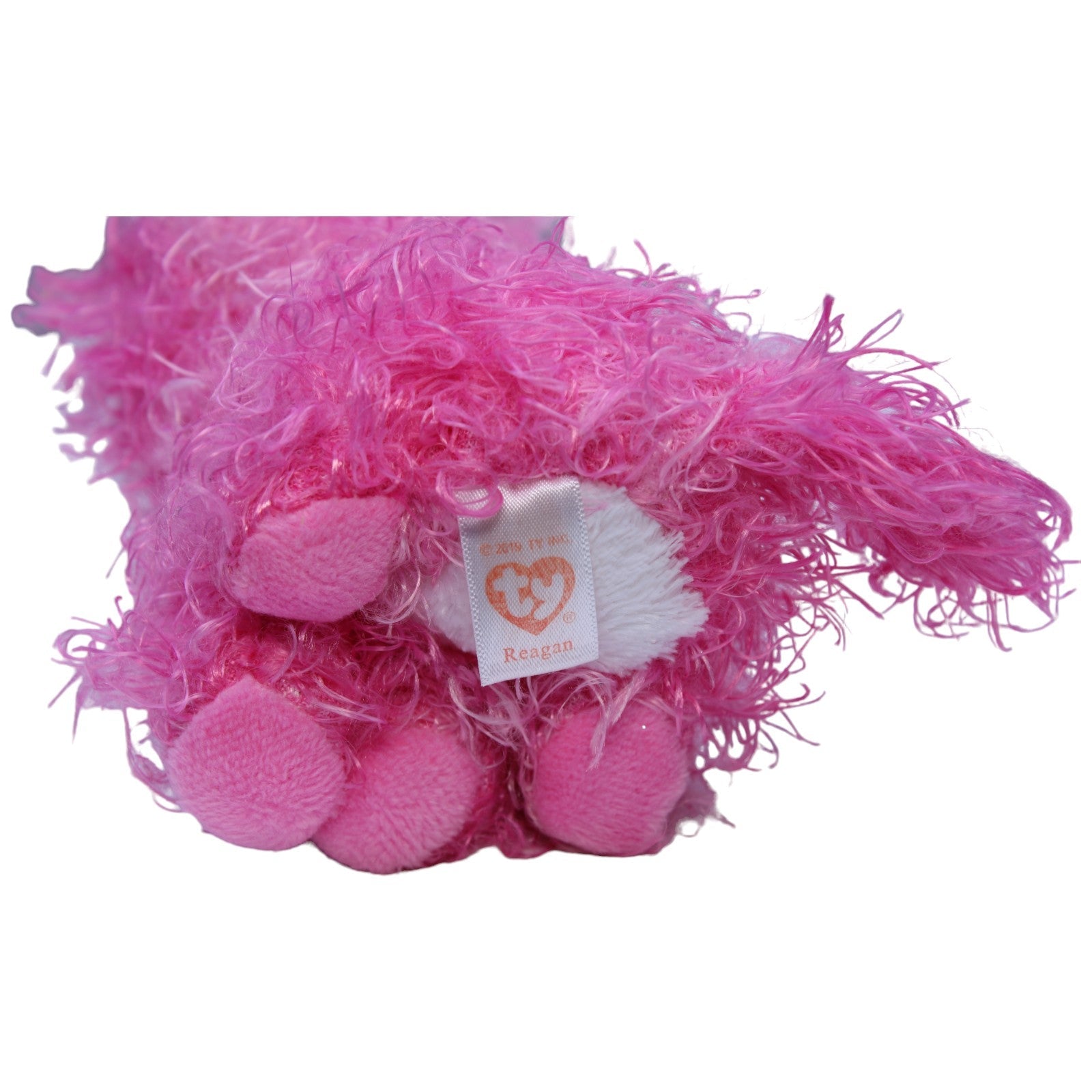 1236501 TY Wuschelige Katze Reagan, pink Kuscheltier Kumpel Leo Gebraucht Glubschi