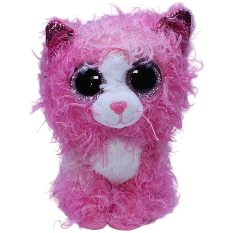 1236501 TY Wuschelige Katze Reagan, pink Kuscheltier Kumpel Leo Gebraucht Glubschi