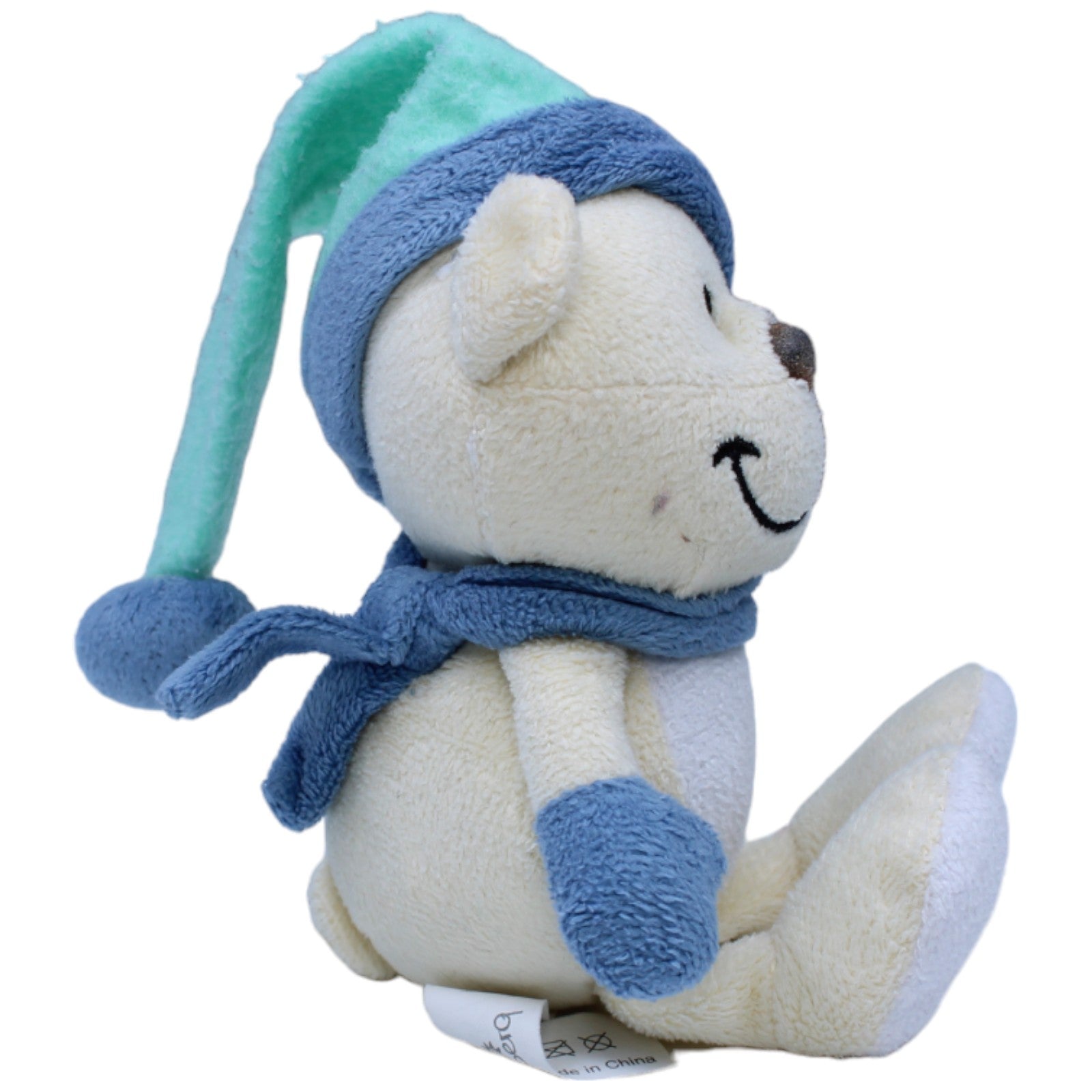 1236516 Perleberg Teddybär mit blauer Mütze und Schal Kuscheltier Kumpel Leo Bär Gebraucht Teddy