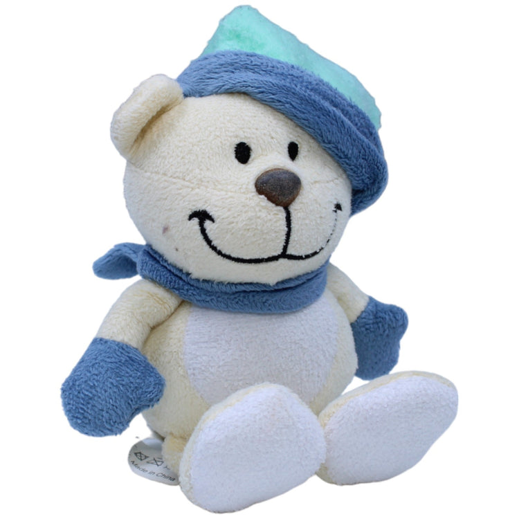 1236516 Perleberg Teddybär mit blauer Mütze und Schal Kuscheltier Kumpel Leo Bär Gebraucht Teddy