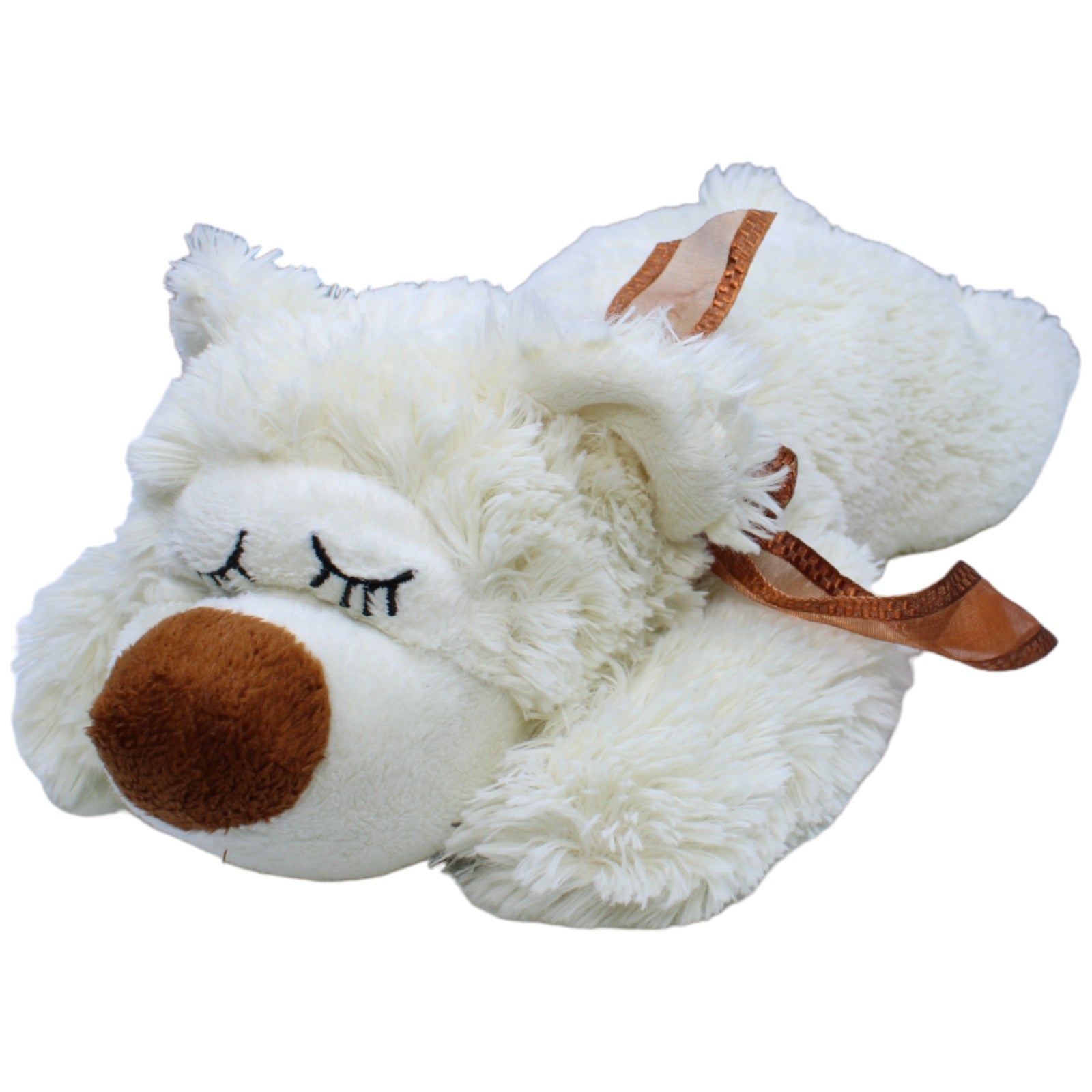 1236543 ESC Toys Süßer schlafender Bär, weiß Kuscheltier Kumpel Leo Bär Gebraucht Teddy