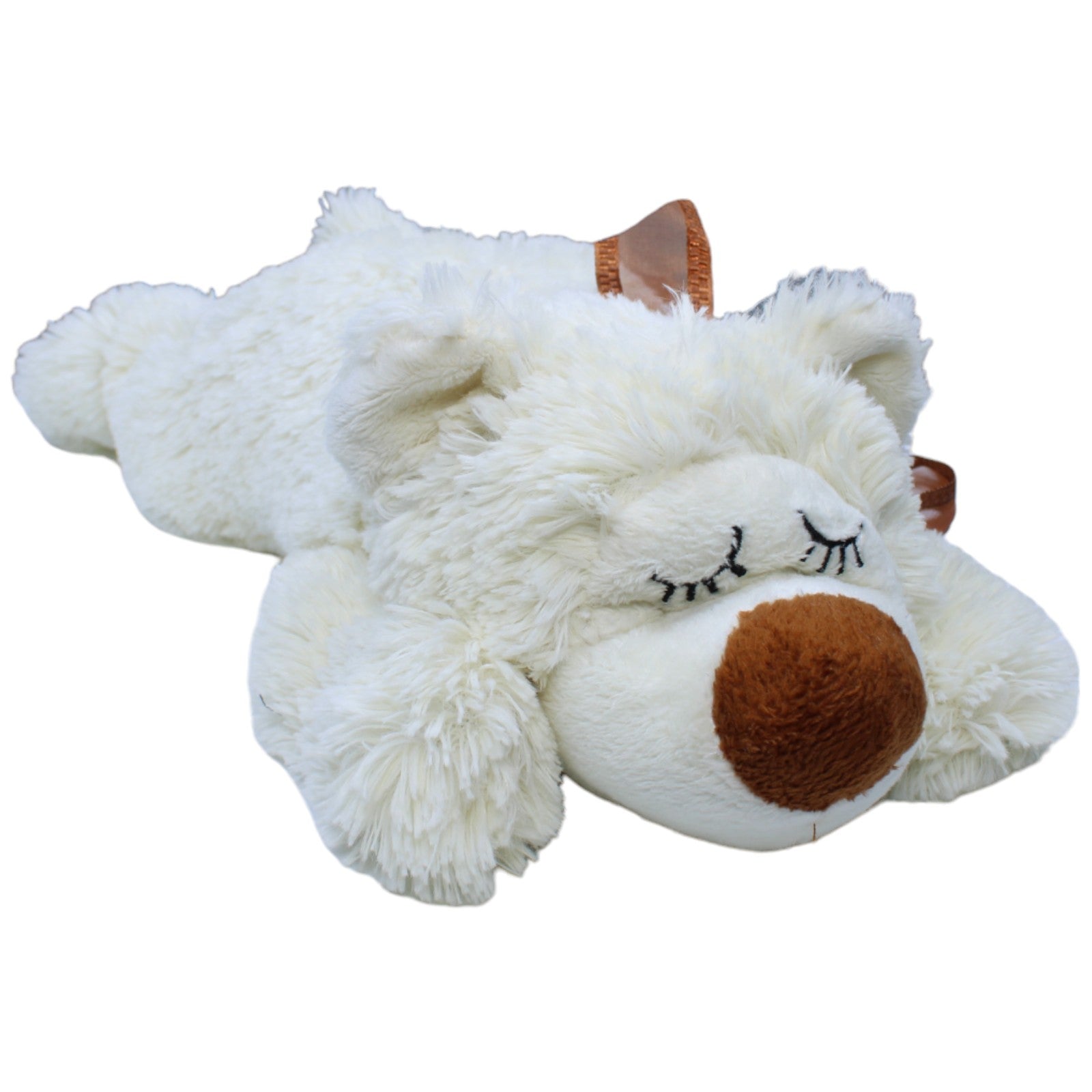 1236543 ESC Toys Süßer schlafender Bär, weiß Kuscheltier Kumpel Leo Bär Gebraucht Teddy