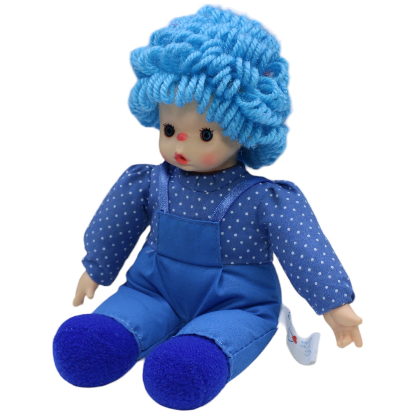 1236559 Baby Club Puppe mit blauen Haaren & Latzhose Puppe Kumpel Leo C&A Gebraucht