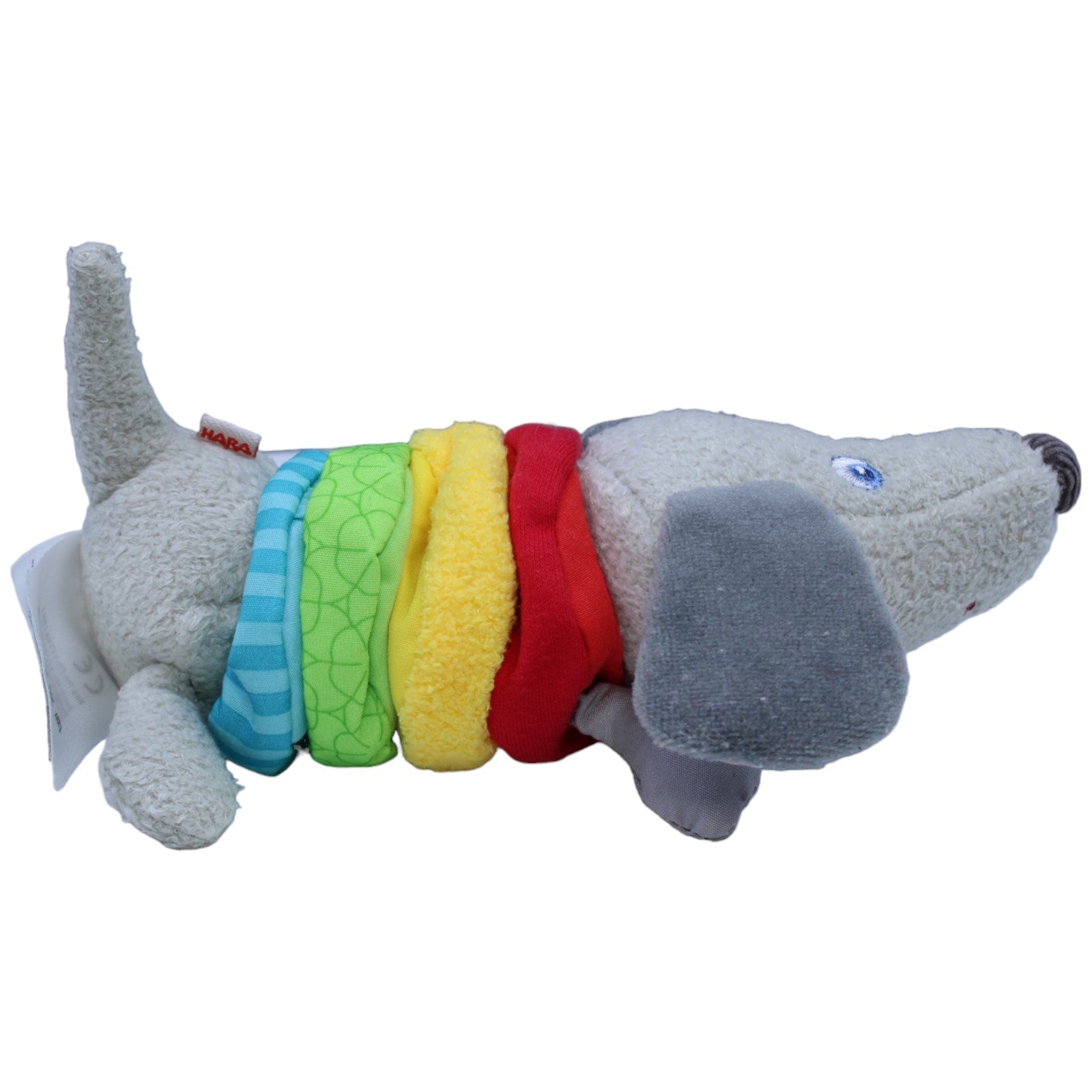 1236565 HABA Ratterfigur, bunter Dackel Kuscheltier Kumpel Leo Gebraucht Hund