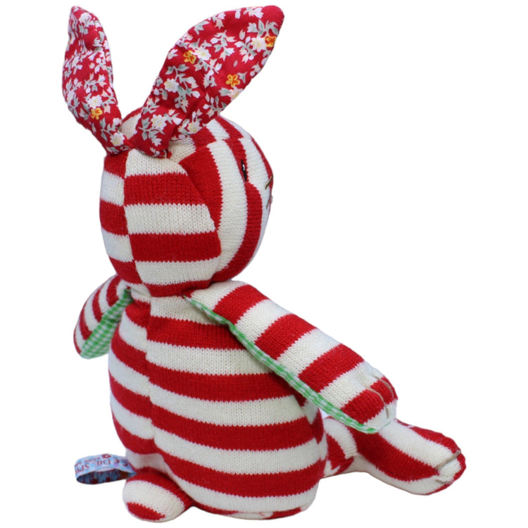 1236571 Die Spiegelburg Süßer Hase in Strickoptik, rot - weiß Kuscheltier Kumpel Leo Gebraucht Kaninchen