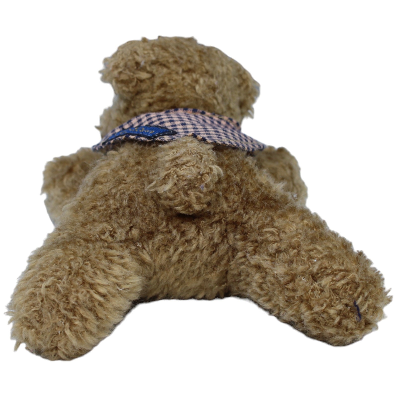 1236580 Ursula Gehlmann Süßer Teddybär mit kariertem Halstuch, liegend Kuscheltier Kumpel Leo Bär Gebraucht Teddy