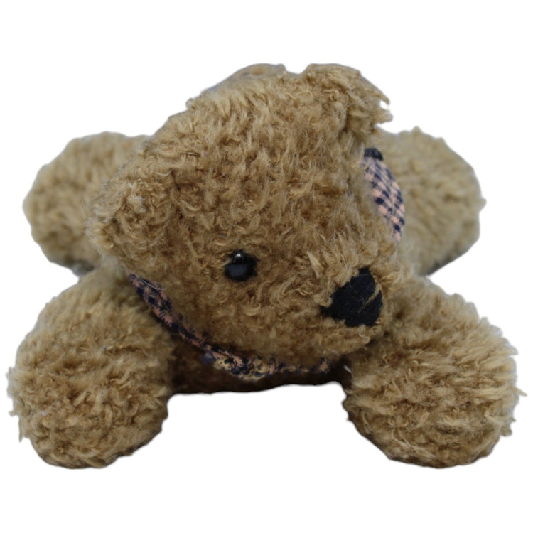 1236580 Ursula Gehlmann Süßer Teddybär mit kariertem Halstuch, liegend Kuscheltier Kumpel Leo Bär Gebraucht Teddy