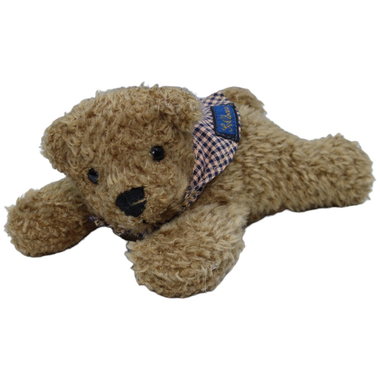 1236580 Ursula Gehlmann Süßer Teddybär mit kariertem Halstuch, liegend Kuscheltier Kumpel Leo Bär Gebraucht Teddy